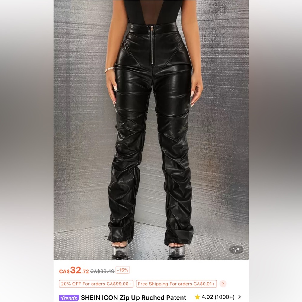SHEIN Black Straight Leg Jumpsuit with Sleek Finish